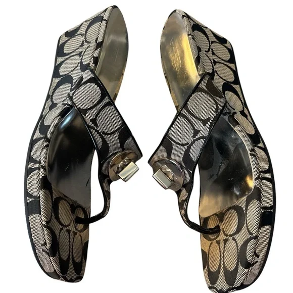 Coach Logo Noble Women’s Wedge Shoes Size 10 Black - Picture 4 of 12